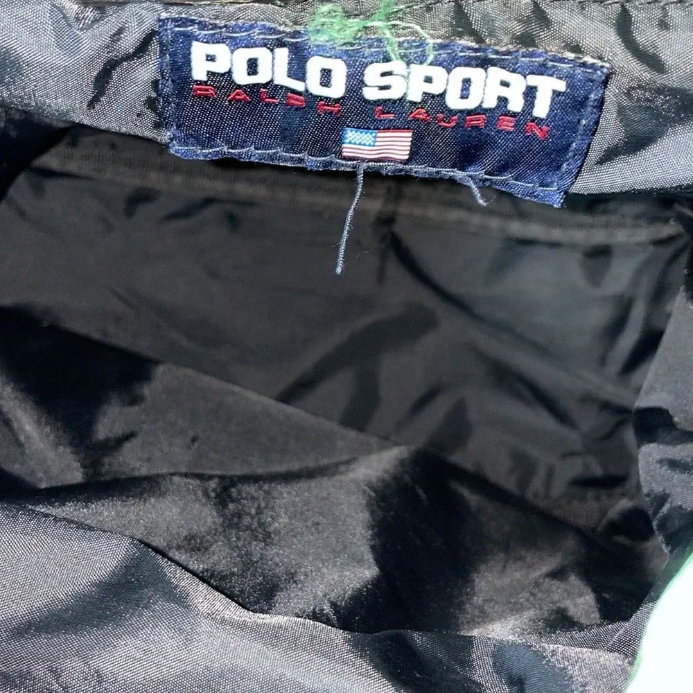 Vtg POLO SPORT Ralph Lauren RARE Kelly Green backpack drawstring y2k sporty 90s